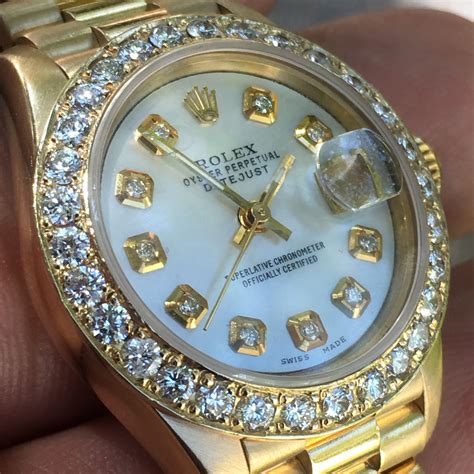 mens presidential rolex diamond bezel|Rolex presidential 18k solid gold.